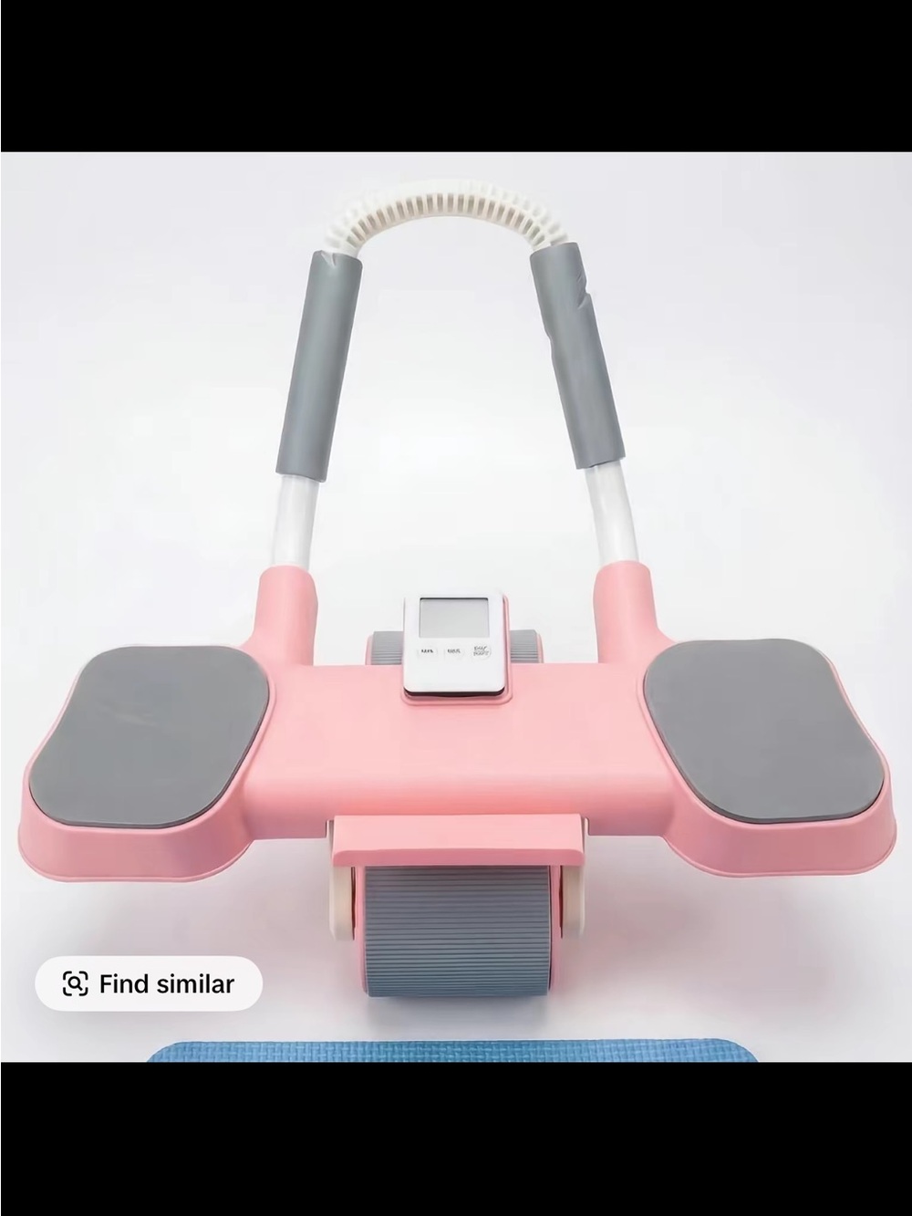 Pink & Gray Ab Roller with Push-Up Handles